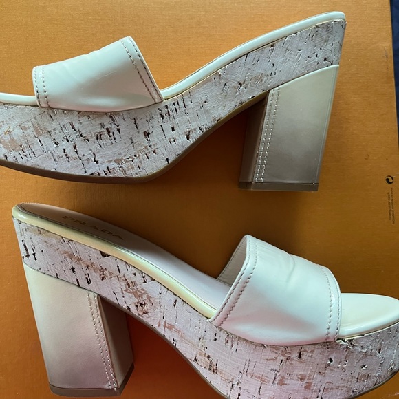 PRADA VERNICE WEDGES PATTERN LEATHER AND CORK - Picture 7 of 10